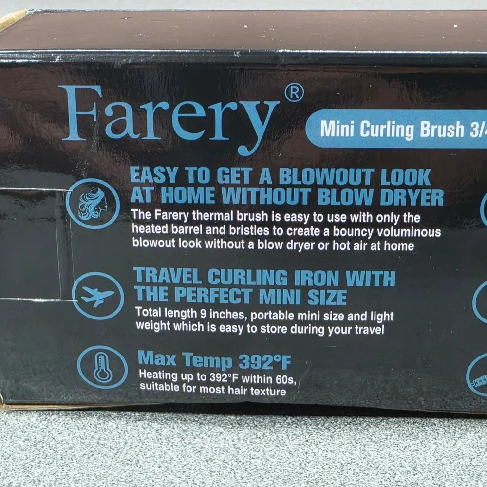Farery Mini Curling Brush Women 3/4 Inch New Travel Thermal Iron FA019B